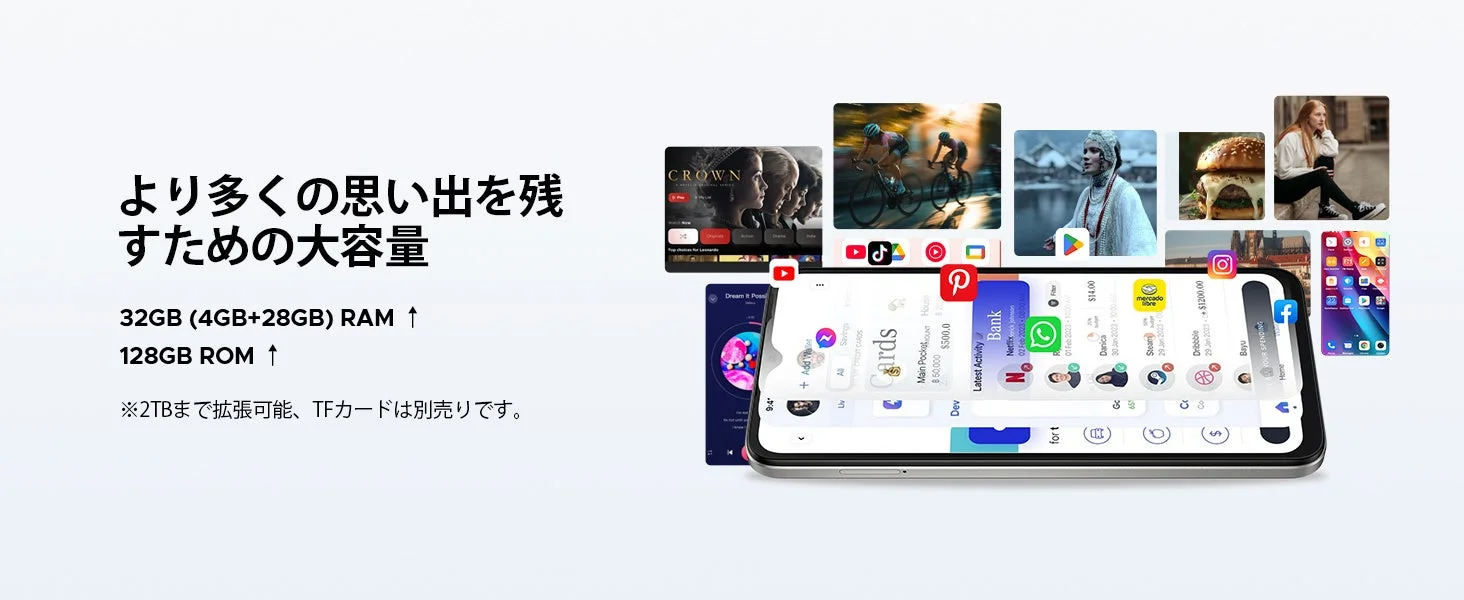 大容量 32GB RAM + 128GB ROM