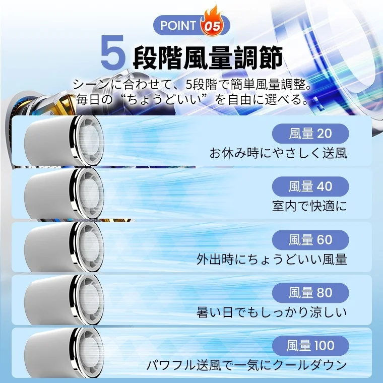 5段階風量調節