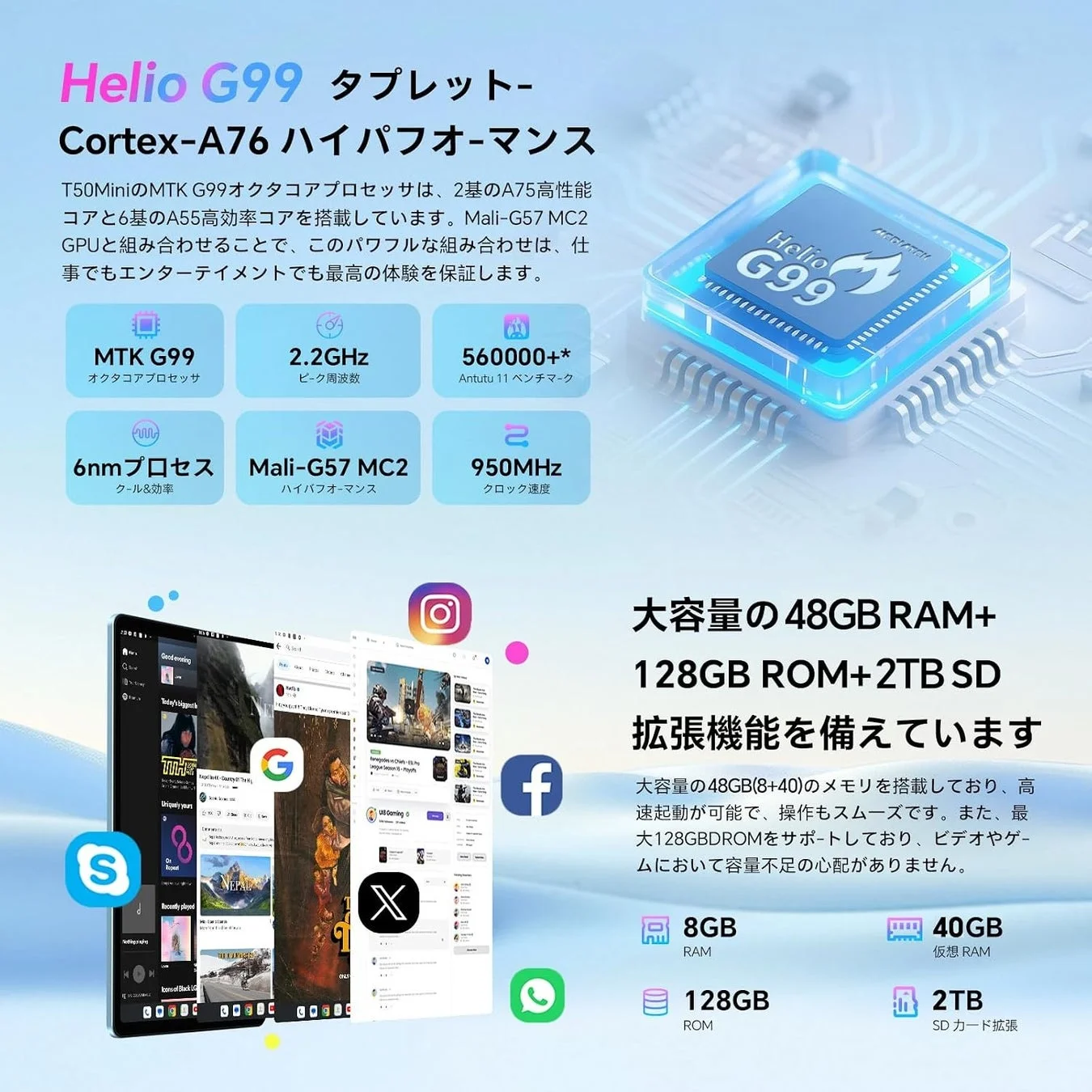 Helio G99 タブレット