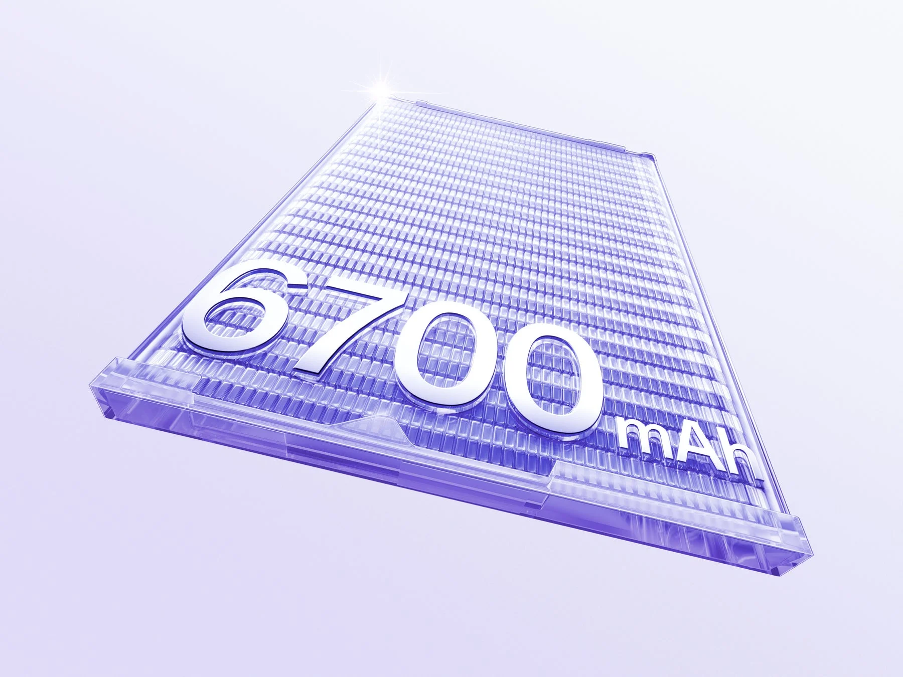 6700mAhのバッテリー容量を示すイメージ