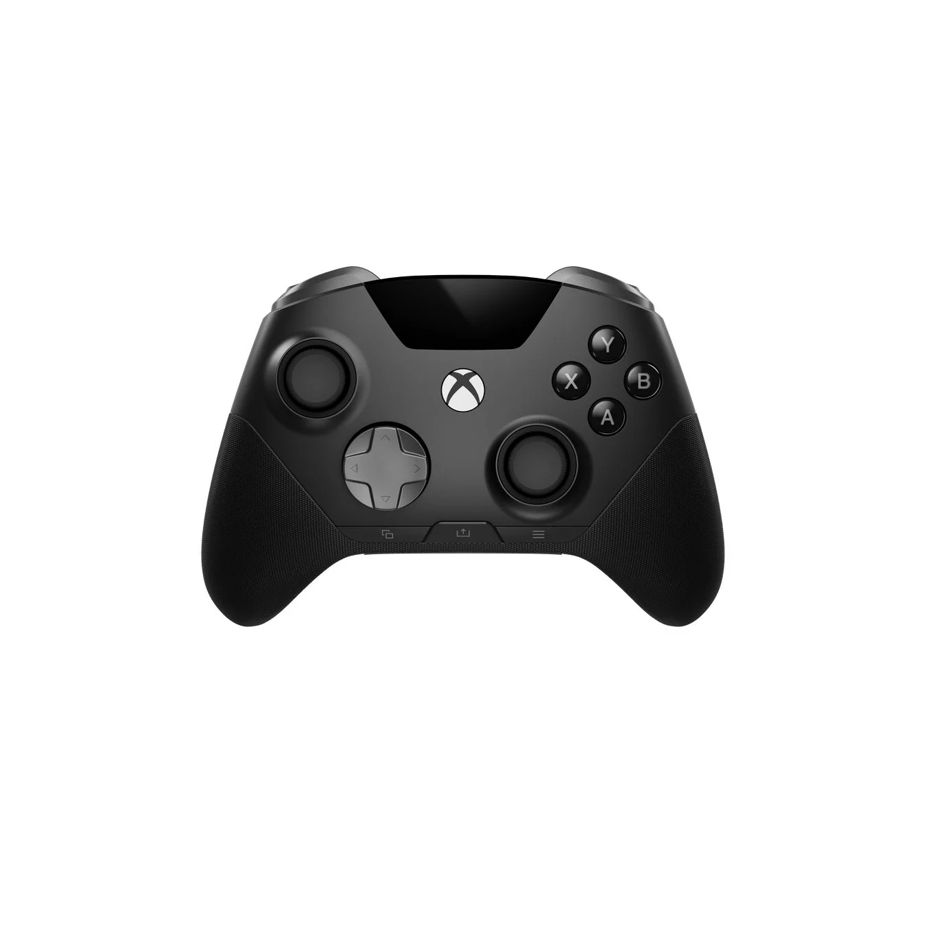 黒いXboxコントローラーの正面図