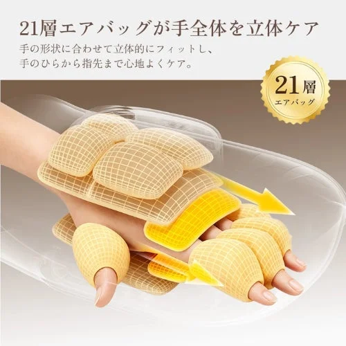 21層エアバッグが手全体を立体ケア