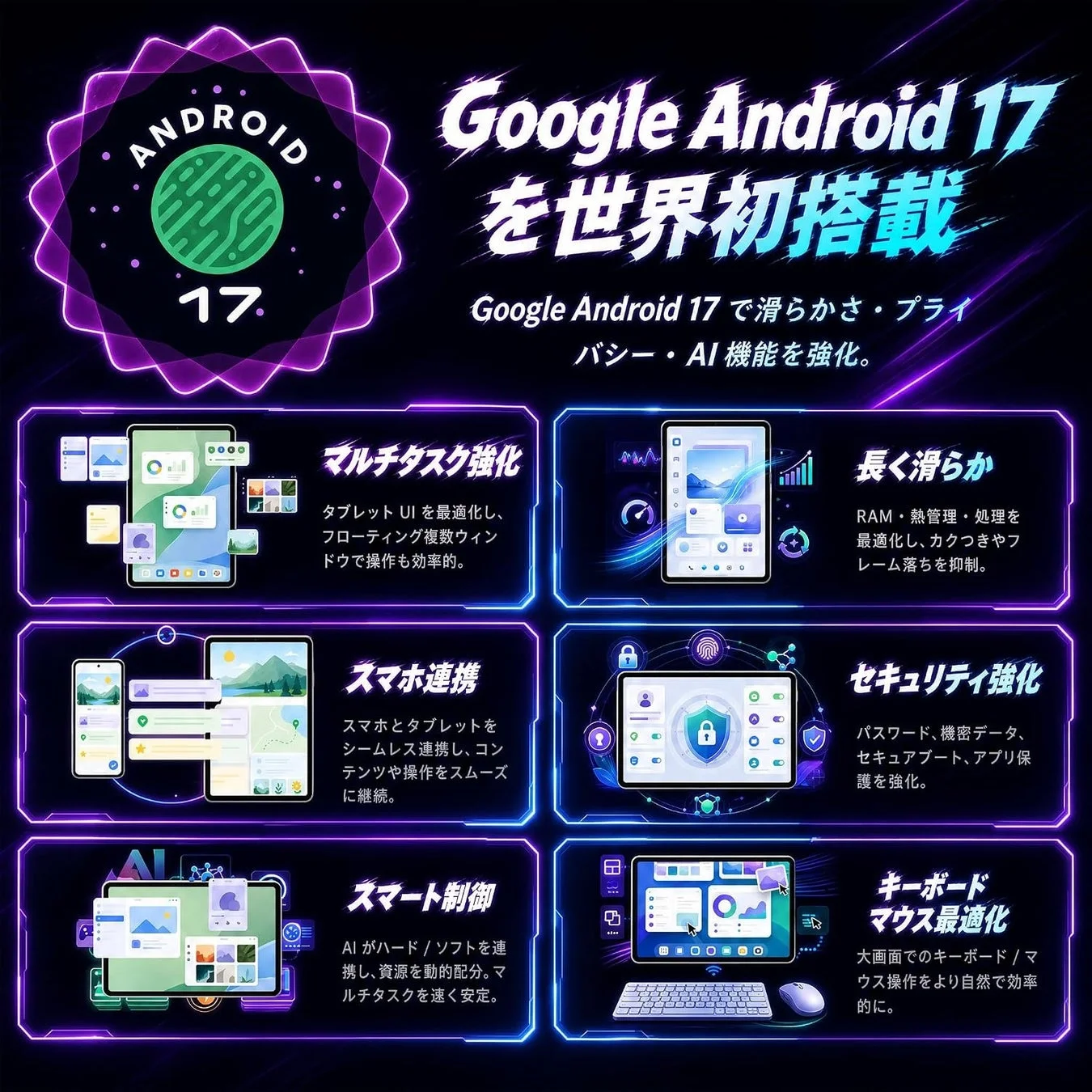 Android 17とTeclastOS 3.0の機能紹介