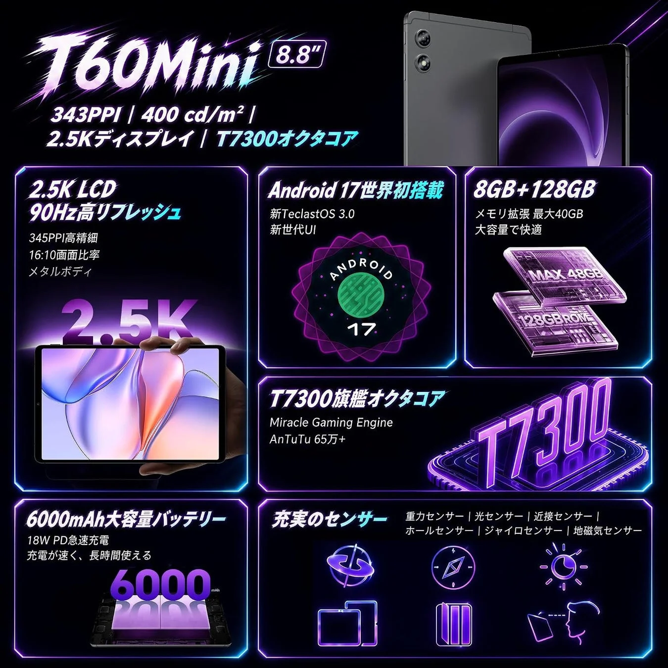 T60Mini主要スペック