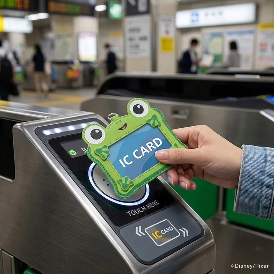 改札でICカードをタッチする様子