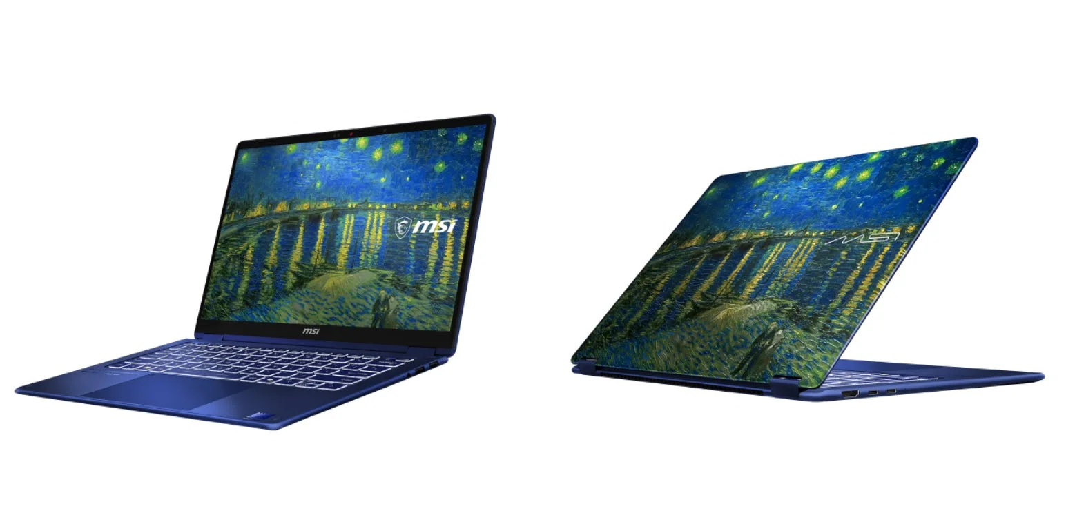 ローヌ川の星月夜デザインのMSIノートPC