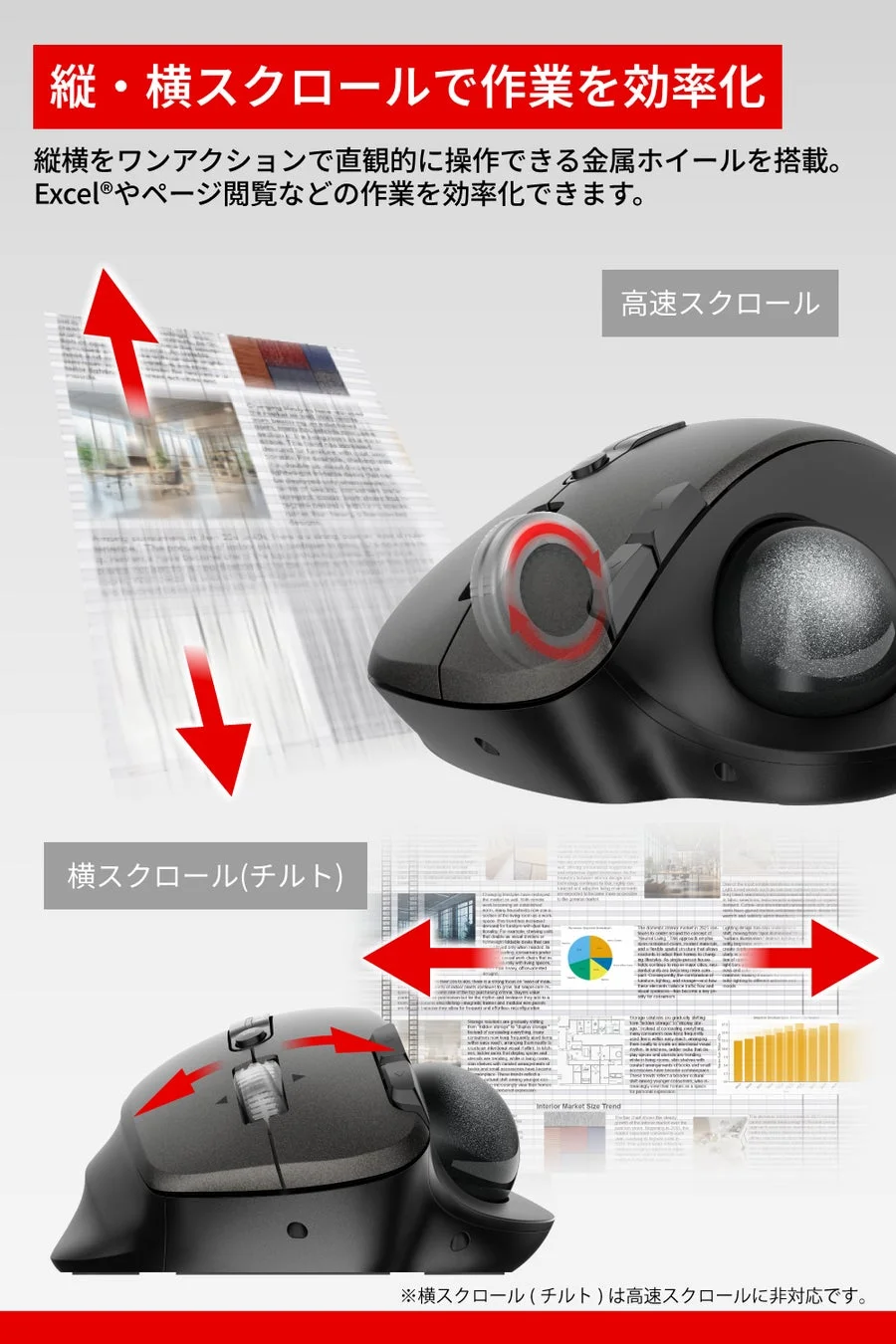 縦・横スクロールで作業を効率化